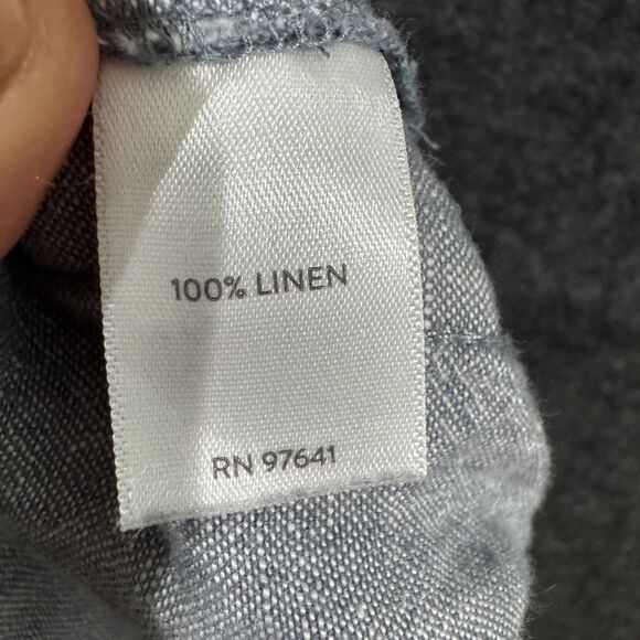 Pure Jill Pants Women's Small Blue Straight Leg Pull On Lightweight Linen Roll - Picture 9 of 9